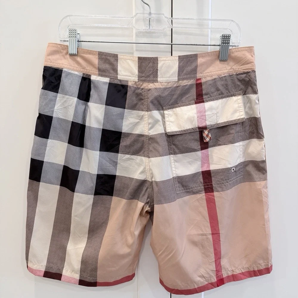 Burberry Men's Nova Check Swim Shorts Board Shorts Drawstring Size M